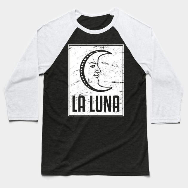 La Luna | Loteria Mexican Tarot Card Baseball T-Shirt by MeatMan